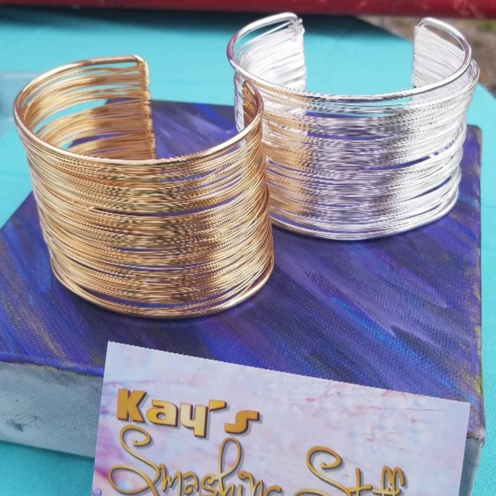 BOSS Silver  Wire Cuff - Picture 2 of 4